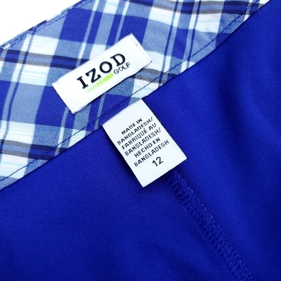 Izod Blue White Plaid Skorts Sz 12 - Picture 7 of 11
